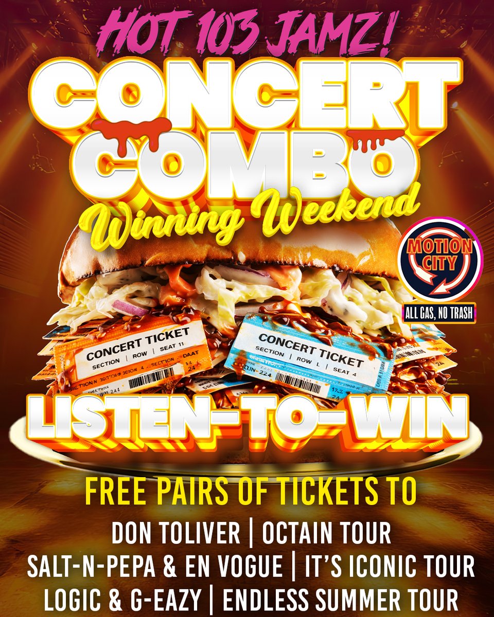 It's a Hot 103 Jamz CONCERT COMBO WINNING WEEKEND! We're hooking