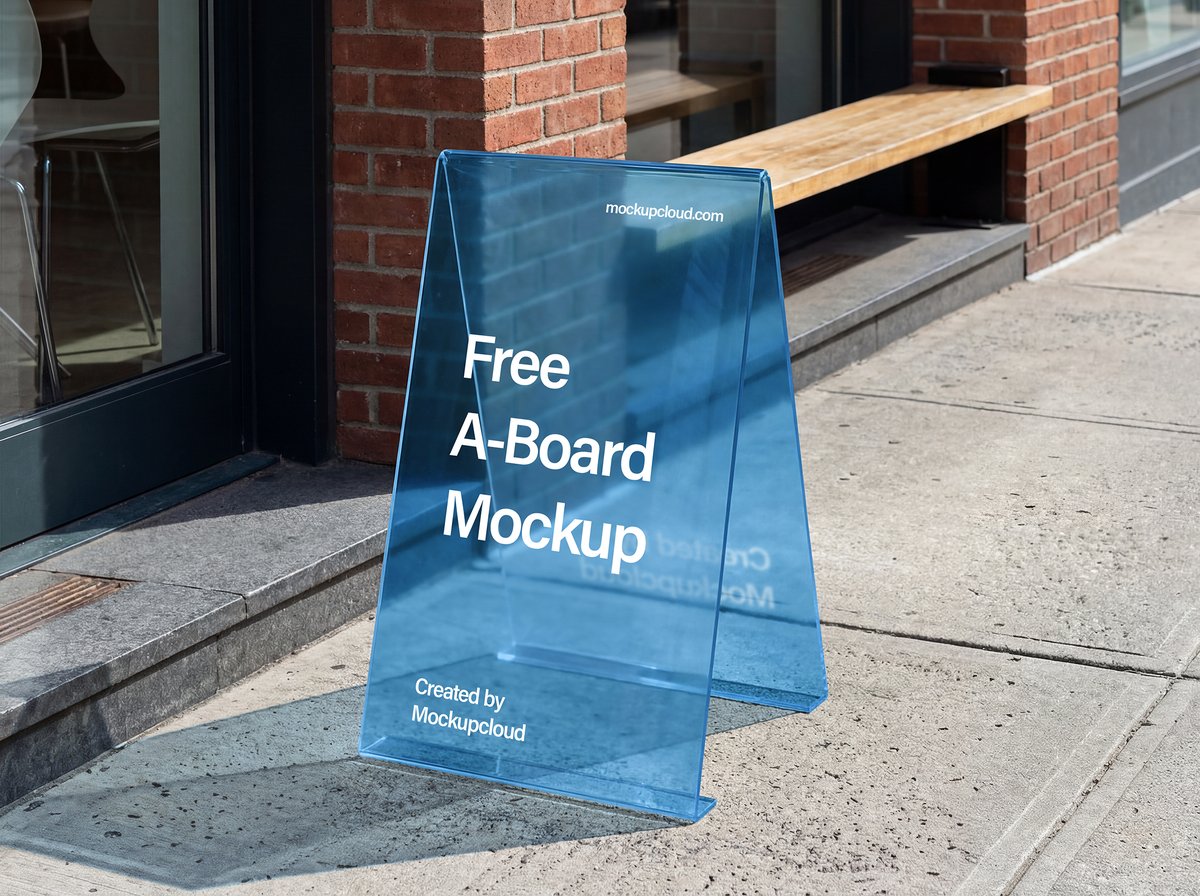mockupcloud's tweet photo. Free A-Board Mockup available now at ⚡https://t.co/KzyExmG8F3 https://t.co/yKMDfkLSSu