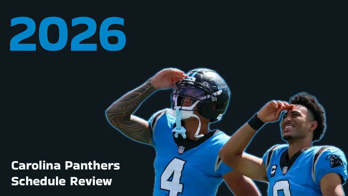 SportCLT's tweet photo. The Carolina Panthers full 2026 schedule is out. @JacobLequire went in-depth on every single game, giving his early predictions on how the Panthers will do in each matchup.

The full 2026 schedule breakdown: (link below) https://t.co/4vFsNURpxH