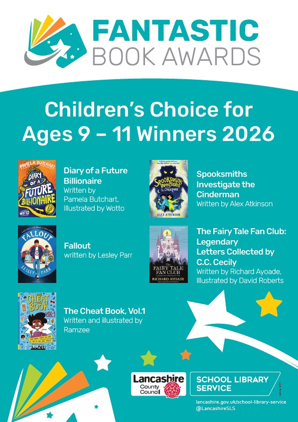 LancashireSLS's tweet photo. 🎉Congratulations to all our #FantasticBookAward winners! #ReadingForPleasure, next up, the results of our #BrilliantBookAward #GoAllIn2026🏆🥳 https://t.co/F6VKWZkoHt
