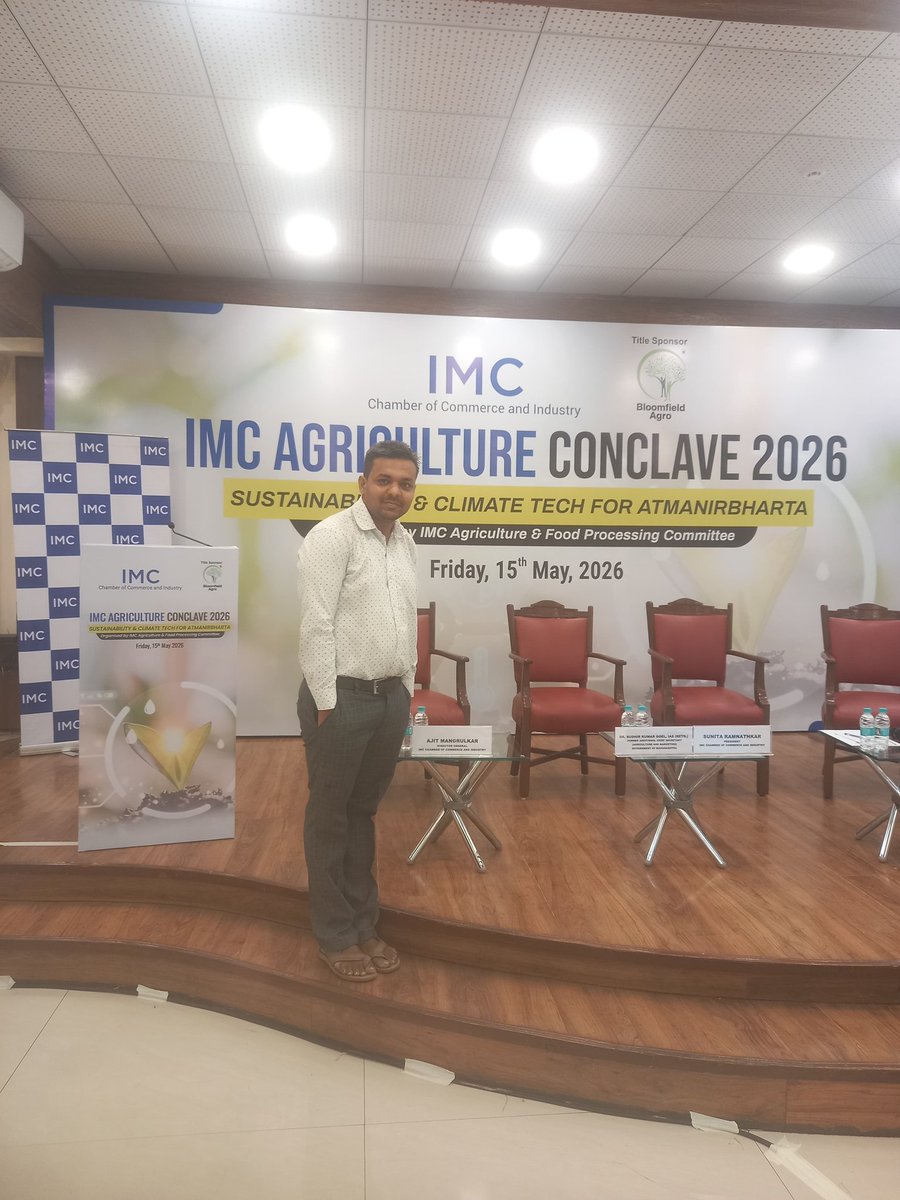 Tushar54133's tweet photo. Attended the Imc Agricultureconclave2026  Sustainability and climate tech for Atmanirbharata.#IMCAgriculturalconvlave #SustainabilityandclimatetechforAtmanirbharta #Bloomfieldagro https://t.co/beTOSR4N1Z