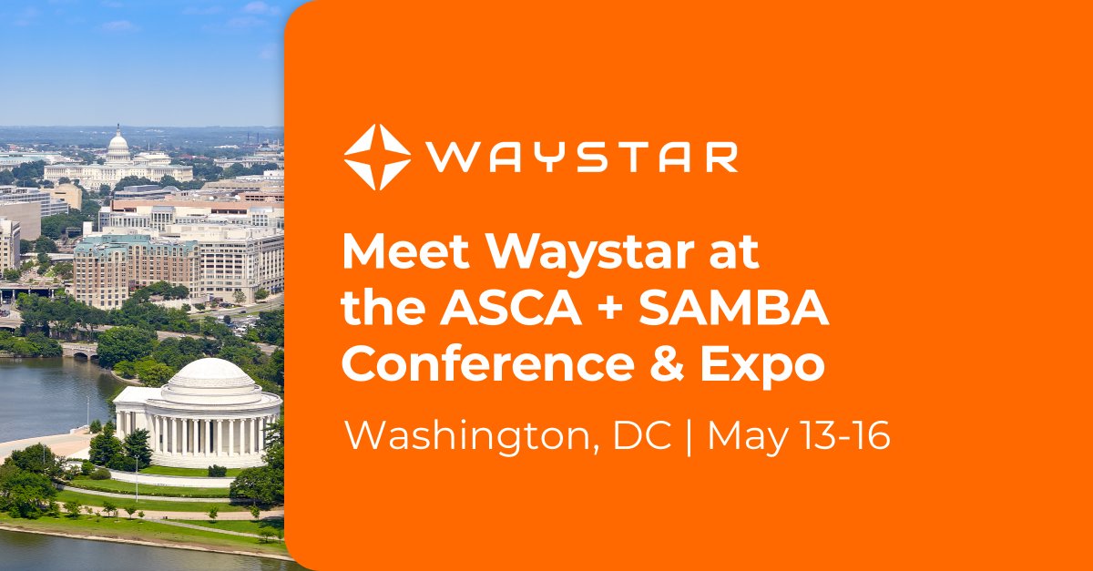 Waystar's tweet photo. 👋🏼 Hello, ASCA + SAMBA Conference &amp; Expo! Will we see you at our speaking session? Join us Friday, May 15th at 11:30 a.m. when Christine Fontaine will uncover 5 claim management processes you must automate now. #ASCASAMBA https://t.co/uyjSWC8qA5