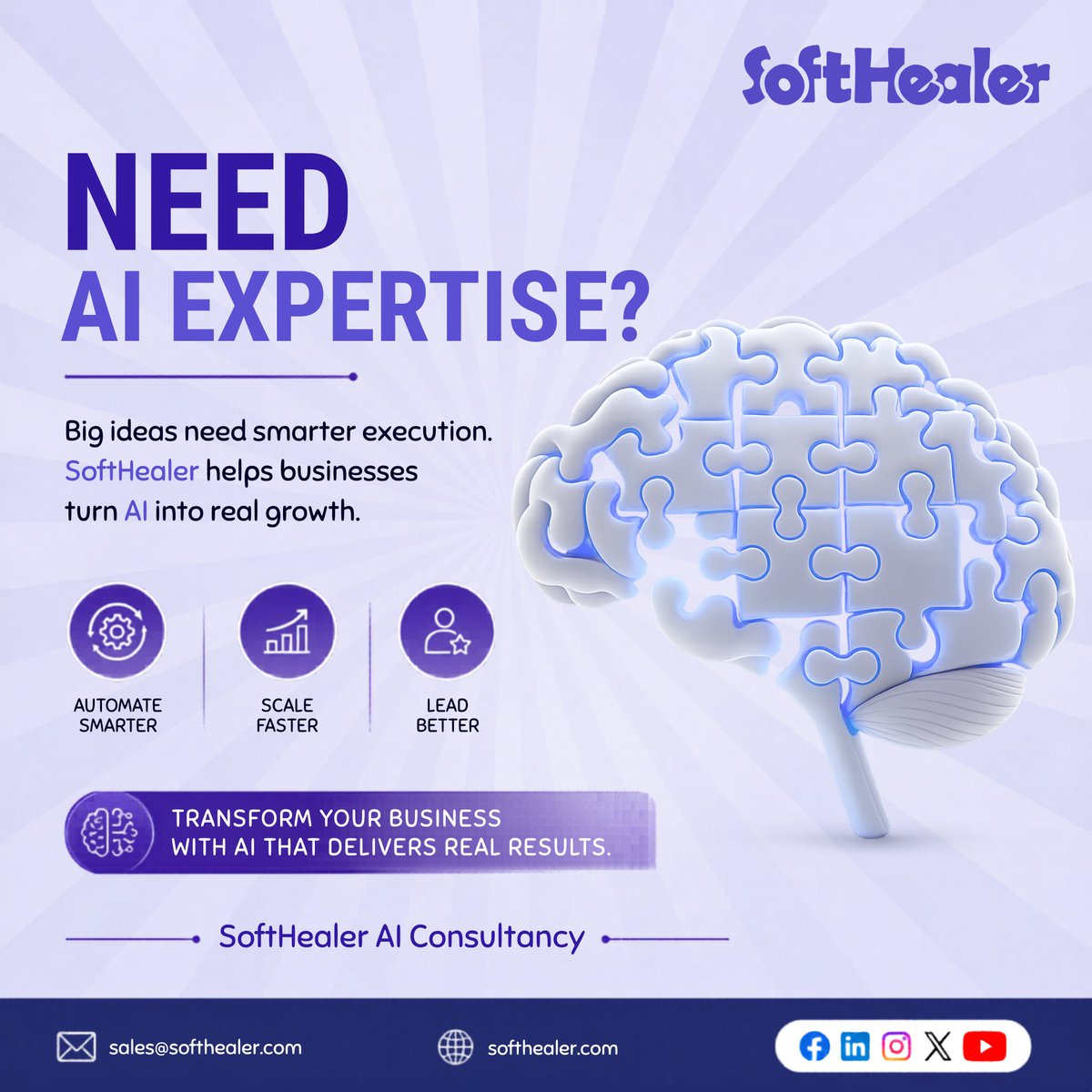 SofthealerTech's tweet photo. Big ideas deserve smarter AI.
Automate more. Scale faster. Lead better. 🚀

Turn AI into real business growth with SoftHealer.
Start here: https://t.co/IUvzsvj6BD

#AIConsulting #BusinessGrowth #ArtificialIntelligence #DigitalTransformation #SoftHealer https://t.co/bOYoMgcQe6