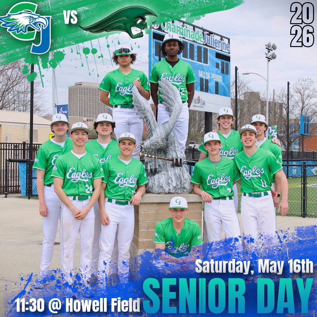 cjeaglesBB's tweet photo. Join us Saturday to celebrate the senior class of 2026 in their final regular season home game against Greenville. Pregame ceremonies begin at approx. 11:30 with game time set for 12:00. https://t.co/gExvGqImSf