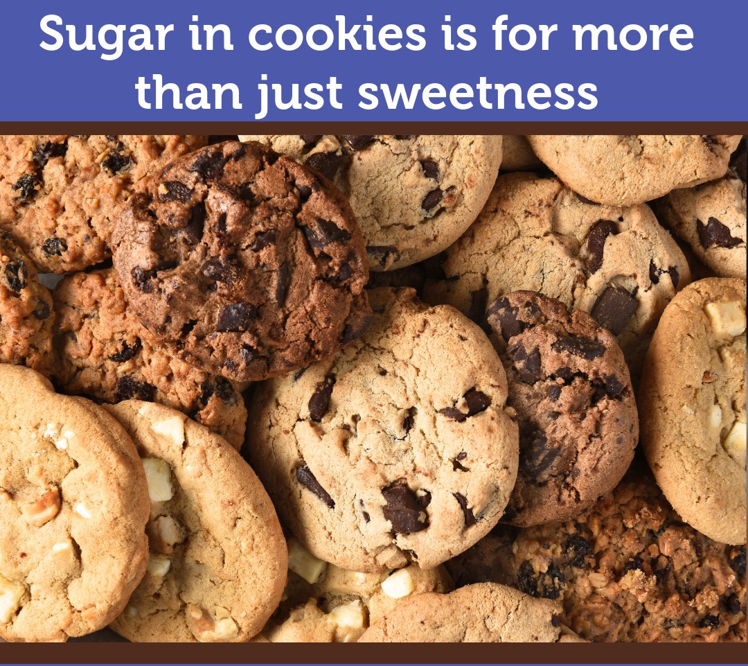 MDFCoop's tweet photo. Did you know sugar is key for a cookie's texture and not just sweetness? Sugar gives chocolate chip cookies their crisp edges and soft centers. https://t.co/jdLcs3U3EC