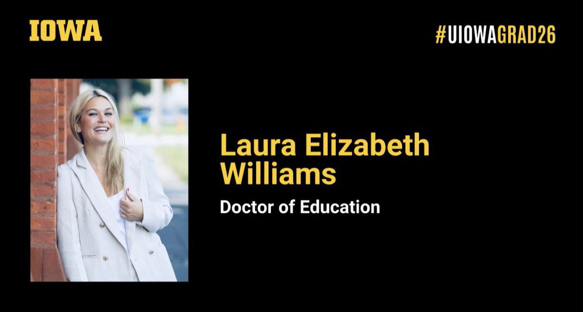 mrswilliams21c's tweet photo. Today's the day π€ππ©βπ#UIOWAGRAD26 #FinishEdD @uiowa @UIowaEducation #Graduation https://t.co/w61N8qA8wG