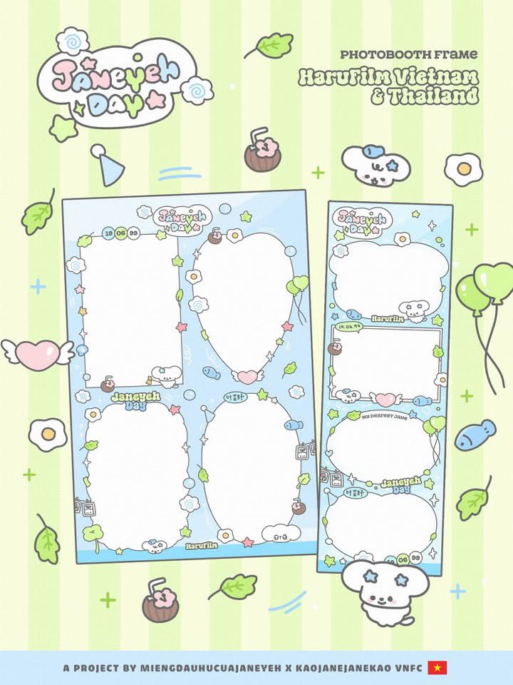 KJJK_VNFC's tweet photo. 𝐏𝐇𝐎𝐓𝐎𝐁𝐎𝐎𝐓𝐇 𝐅𝐑𝐀𝐌𝐄 𝐱 𝐇𝐀𝐑𝐔𝐅𝐈𝐋𝐌 📸🎂

Ngày mai photobooth frame của tụi mình sẽ chính thức xuất hiện tại tất cả chi nhánh HARUFILM Việt Nam & Thái Lan rồi đóooo 🥹💖

📌Đặc biệt tại HCM, tụi mình có chuẩn bị thêm một vài món quà nhỏ siêu đáng yêu dành cho những bạn đến sớm nhất 👀

ᯓ★ 𝐒𝐏𝐄𝐂𝐈𝐀𝐋 𝐆𝐈𝐅𝐓 (Limited HCM only)

🎁 15 hộp bánh Danisa Janeyeh cho 15 bạn đầu tiên đến chụp frame
🐶 30 chiếc keychain limited 

‼️ Keychain sẽ được phát sau khi hết bánh Danisa nhóoo

Ngoài ra vẫn còn rất nhiều phần quà bí mật khác đang chờ mọi người tới khám phá nữa đó 💖

Địa điểm phát gift:
📍 TP.HCM (60 slots) : 110 Nguyễn Gia Trí, P. Thạnh Mỹ Tây.

📍Hà Nội (30 slots): 115 Chùa Bộc, Đống Đa.

ᯓ★ 𝐏𝐇𝐎𝐓𝐎𝐁𝐎𝐎𝐓𝐇 𝐅𝐑𝐀𝐌𝐄

🎞️ Địa điểm: tất cả các chi nhánh HARUFILM Việt Nam và Thái Lan

🗓️ Thời gian: 16/05 – 31/05 và 15/06 – 30/06

🎟️ Thông tin frame:
• Việt Nam | 4CUT dọc/ 4CUT lớn: 80k – 90k/ 2 bản in

• Thái Lan | 4CUT dọc/ 4CUT lớn: 180B – 200B/ 2 bản in

Chụp ảnh xinh xong mọi người có post ảnh thì nhớ tag tụi mình @Janeyeh_VN , @KJJK_VNFC hoặc #mydearestjane để tụi mình cùng ngắm với nhaaaa 💖🥹👉🏻👈🏻

Project by Miếng đậu hũ x KaoJaneJaneKao Vietnam FC 🇻🇳

#janeeyeh