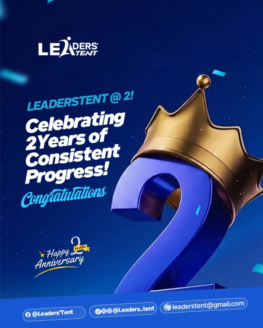 Leaders_tent's tweet photo. 🥳🎉🎊 730 days of dedication, growth, shifting minds and shaping futures. Cheers to LEADERS'TENT🥂 https://t.co/2MactgqMfe