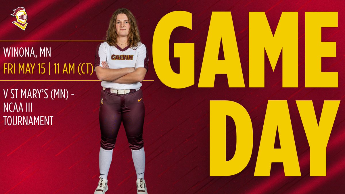 CalvinKnights's tweet photo. It's Game Day for @CalvinSoftball as the Knights face St. Mary's of Minnesota at 11 a.m. (CT) in an NCAA III Tournament matchup in Winona, Minnesota! #GoCalvin #ArmorUp https://t.co/FYC9tXcJdO