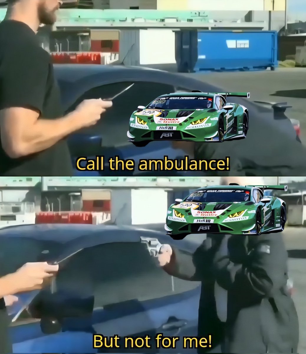 m_w_m07's tweet photo. Lambo should just pause the temarario gt3 after this 😂 #nürburgring #24hnbr #lamborghini https://t.co/EiRZMjigL1
