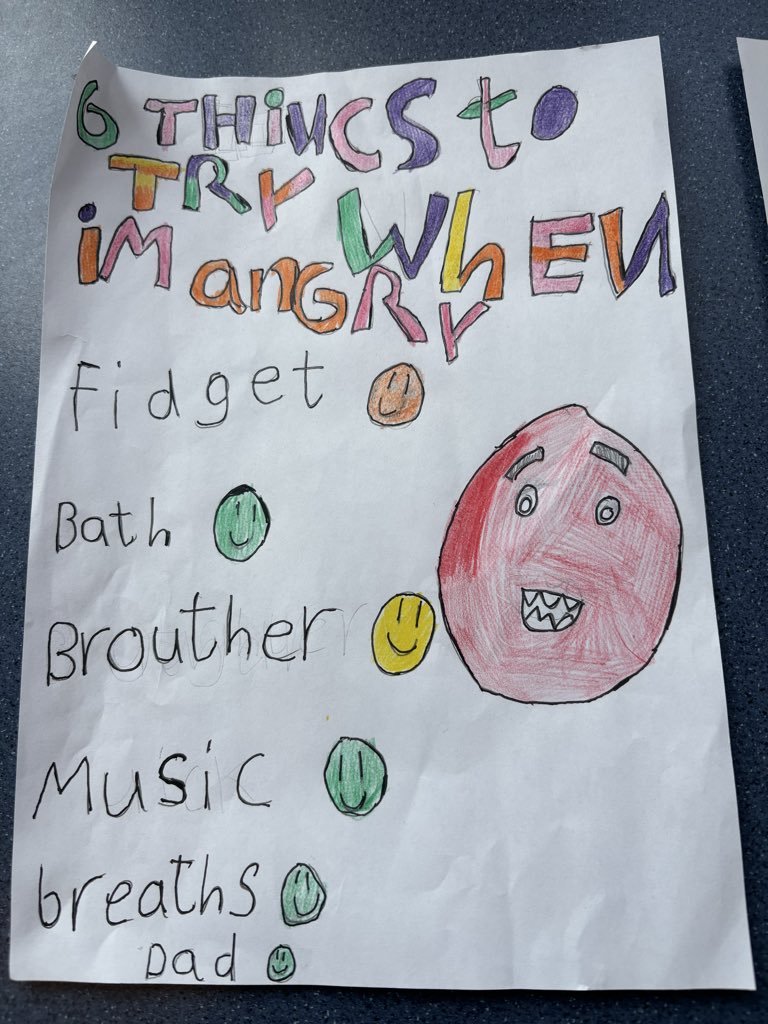 LochsidePS's tweet photo. This week, P6 Swan have been working on their regulation strategies for anger. They completed posters to share their learning with others. @EmotionWorksCIC https://t.co/XZqEL3OwRb