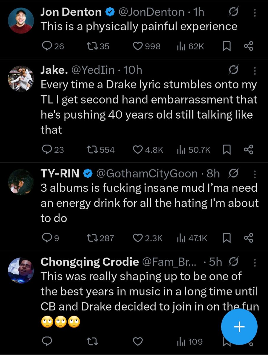 flowzus's tweet photo. @DapperGamelord I got one oomf who is loving the albums and the entire rest of my TL is just this lol https://t.co/UjzdEqSyX5