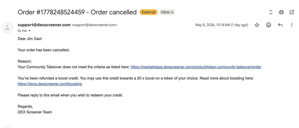 WojakToken's tweet photo. Day 6 of requesting @dexscreener to update the token information for our project.  The $wojak community has already paid twice through the CTO option to update the links, but both submissions were rejected, and no refund was issued for either request.    

Could you please help update the links below for the original 0x5026F006B85729a8b14553FAE6af249aD16c9aaB contract page? Thank you.    

website: https://t.co/A4kjfzrnIp
X: https://t.co/I0gmgMQ9UD
Telegram: https://t.co/8Ms2AyZzD0