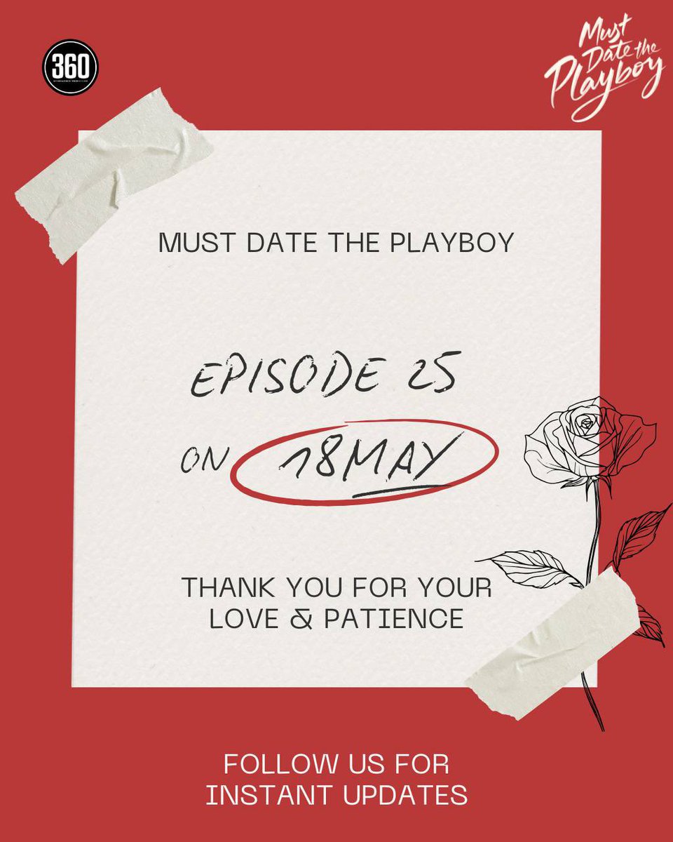 360EntPros's tweet photo. Episode 25 arrives May 18th! Everything you knew about them is about to change. 💔 

Thank you for the endless love and patience ! 🙏🏾

MEWATCH - 28 Episodes (30Mins)
YOUTUBE - 14 Episodes (60Mins) - 4K

#mustdatetheplayboy #mdtp #imaye #thallipogura #orumurai https://t.co/RkZhsZMlCw