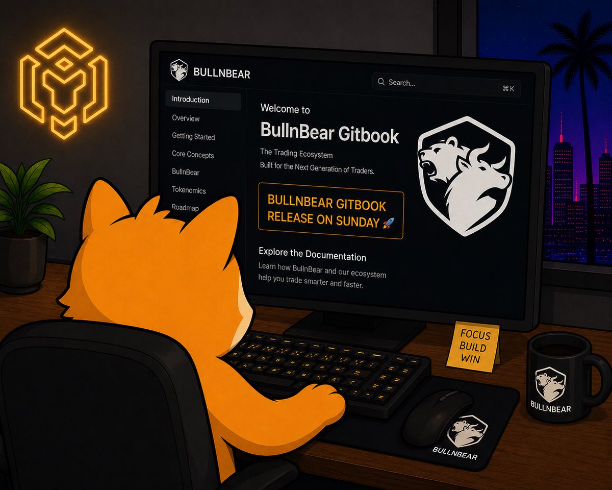 BabyBonkCoin's tweet photo. BullNBear GitBook goes live this Sunday.

A full guide on how BullNBear works, how to dive in, and how to use the platform step by step.

Built under the BabyBonk name, @BullNBearApp is another step toward bringing real utility, volume, and long-term value back to the ecosystem.

Terminal, Launchpad, Trending, APEX, Copy Trading, Portfolio, Fees, Rewards and more — all explained in one place.

Build and Build.
Sunday.