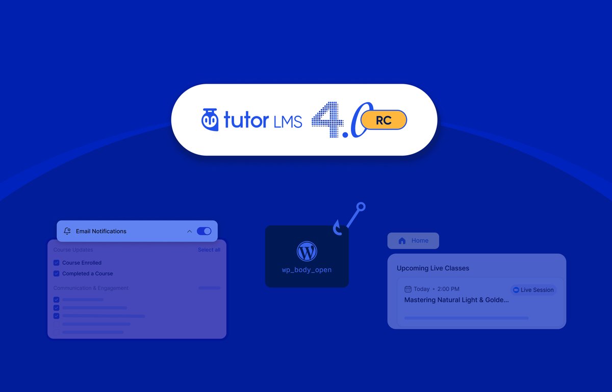 tutorlms's tweet photo. Tutor LMS 4.0 RC is released!

This RC version of Tutor LMS 4.0 focuses on stability, compatibility with modern themes, and overall improvements to the user experience. It also includes several improvements and fixes for issues reported by the beta testers.

What’s improved in Tutor LMS 4.0 RC
✔️ Compatibility with the modern WordPress themes
✔️ Smoother dashboard and learning experience
✔️ UI refinements and browser stability improvements
✔️ Fixes across courses, enrollment, subscriptions, etc.

Tutor LMS 4.0 RC is a step toward the final release with improved stability, compatibility, and user experience. Try it on a staging site and share your feedback to help us refine the final version.

Explore Tutor LMS 4.0 RC: https://t.co/e0JSfcUH4Y
#TutorLMS4 #WordPress #LMS