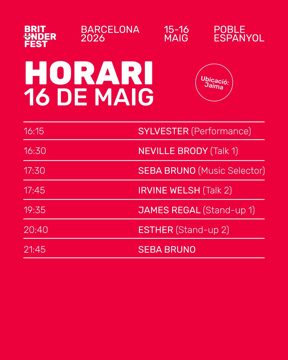 indieloversm's tweet photo. Avui ens passarem pel @PobleEspanyol a tafanejar al @BritUnderFest de música en directe, disseny, literatura, fotografia, moda i comèdia. Primer concert a Catalunya de @PynchBand, Cooper T (recomanats per Iggy Pop), King No-One, sessió de DJ d'@IrvineWelsh ('Trainspotting')... https://t.co/rtFSfNdzsk