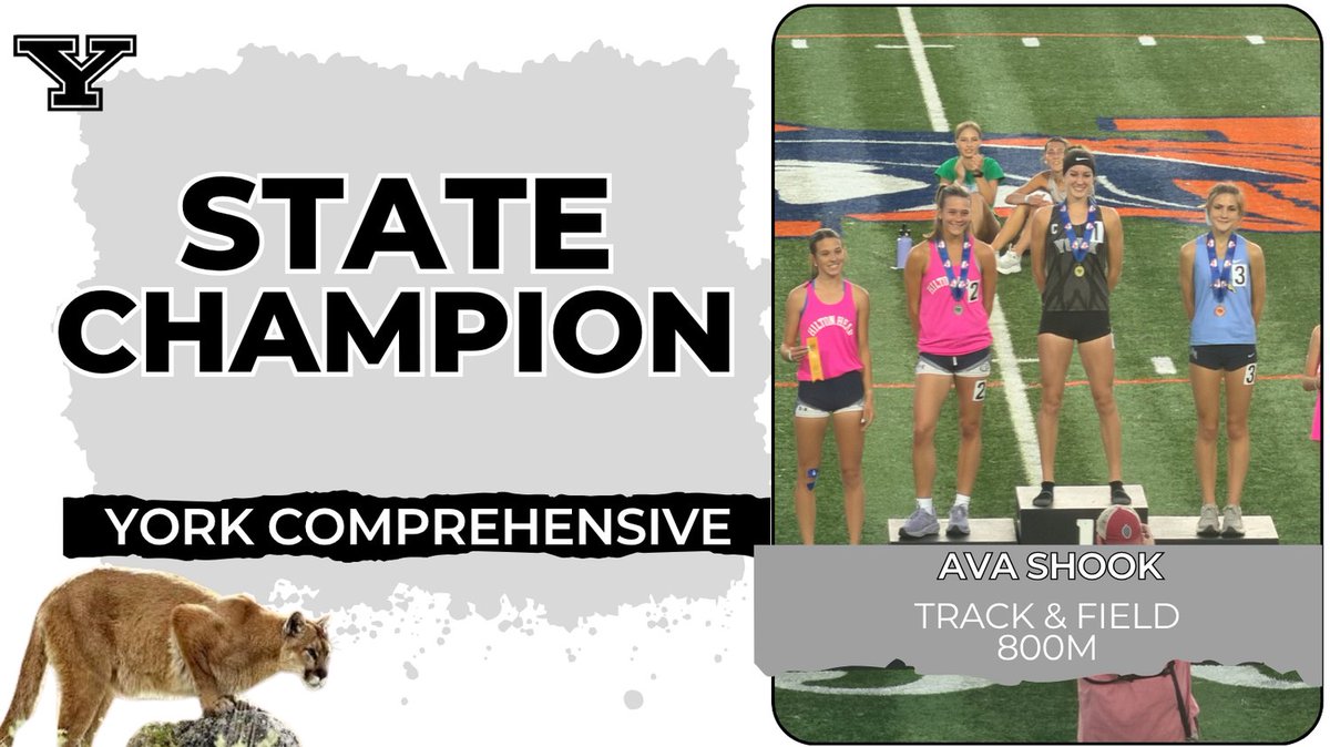 YorkCougars's tweet photo. Congrats to Ava Shook for being State Champion in the 800m.  Back to Back!

Go Cougars!! https://t.co/gW4Mpt7cYl