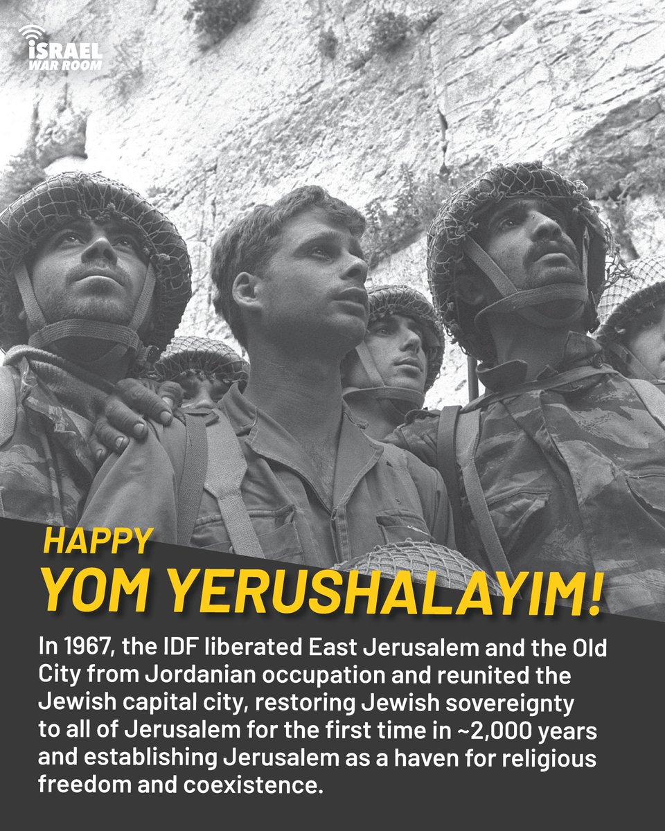 C'est Yom Yerushalayim (Journée de Jérusalem), qui célèbre la libération de Jérusalem-Est, la réunification de la capitale du peuple juif et le retour de la souveraineté juive...