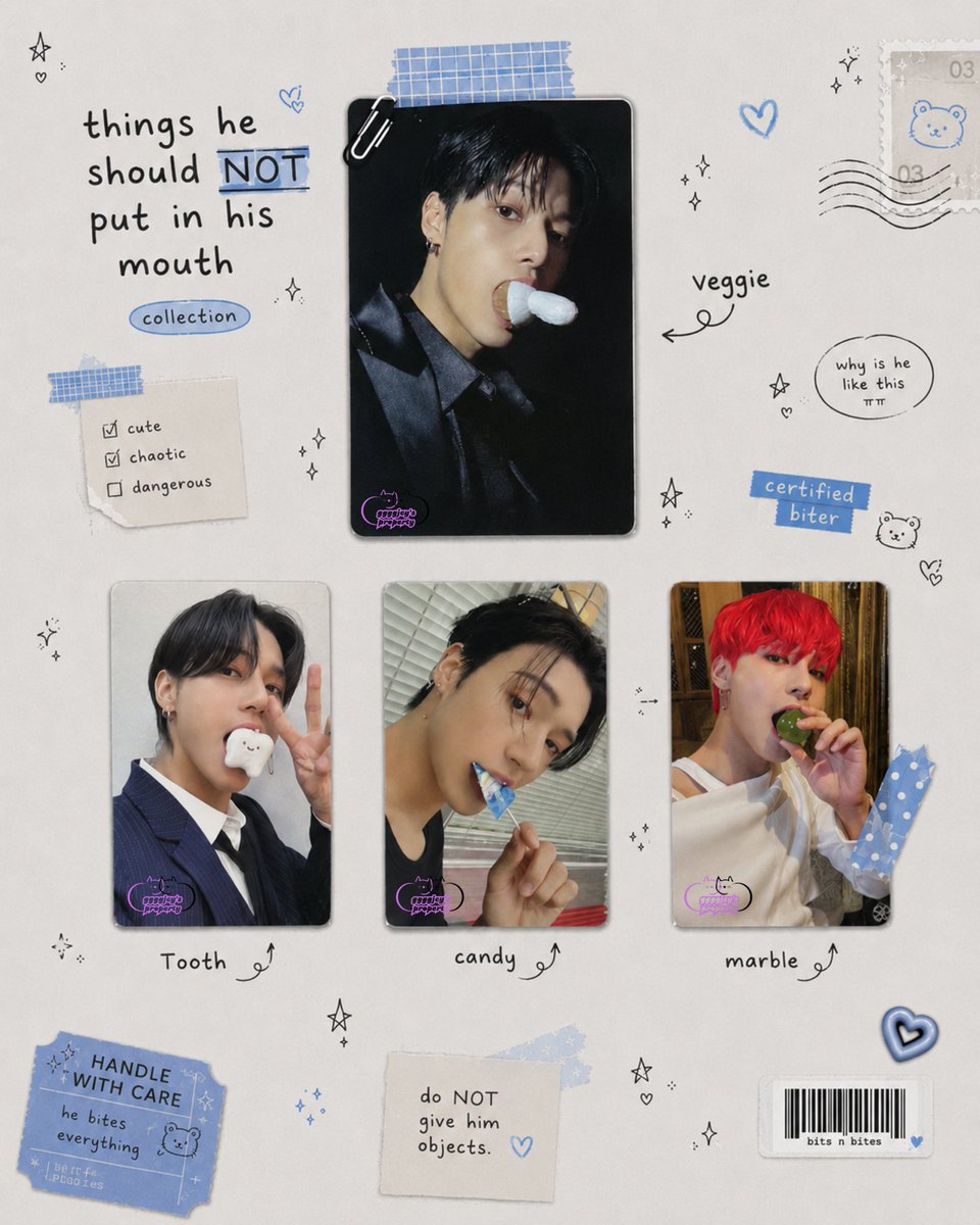 ggggjcy__'s tweet photo. My obsession with weird-stuff pc should stop and his obsession should stop too!

Don’t let Wooyoung bite weird objects again!

#JCYmails #ateez #wooyoung #에이티즈 #우영 포카 https://t.co/VZTJ0WMJab