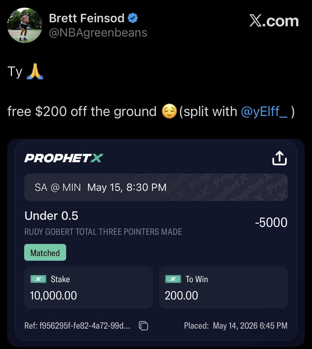 ProphetX tweet media