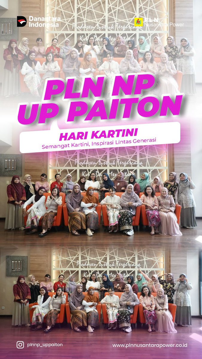 PLNNPUPPAITON's tweet photo. PLN Nusantara Power UP Paiton mengucapkan Selamat Hari Kartini bagi seluruh perempuan hebat yang terus menjadi pelita bagi keluarga dan bangsa!
#PLNNusantaraPower #plnnpuppaiton #EnergizingTheFuture #HariKartini #KartiniMasaKini https://t.co/qP7aFOQnXF
