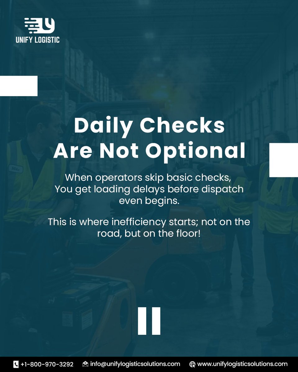 LogisticUnify's tweet photo. Many shipment delays don’t start on the road — they start in operations.
Fix the gaps early, move freight reliably.
Partner with #UnifyLogisticSolutions to reduce avoidable delays and strengthen your #supplychain.

#Freight #WarehouseOperations #MaterialHandling #ForkliftSafety https://t.co/63fIoNLIVW