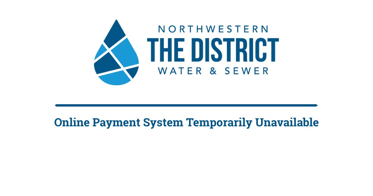 NWWSD's tweet photo. Our online payment system is currently unavailable due to an issue that occurred during system maintenance. Our team is actively working to restore service as quickly as possible.

For reconnection assistance, please call us at 419-354-9090. If you do not need immediate assistance, please try your online payment again later. We apologize for the inconvenience and appreciate your patience as we work to restore service.