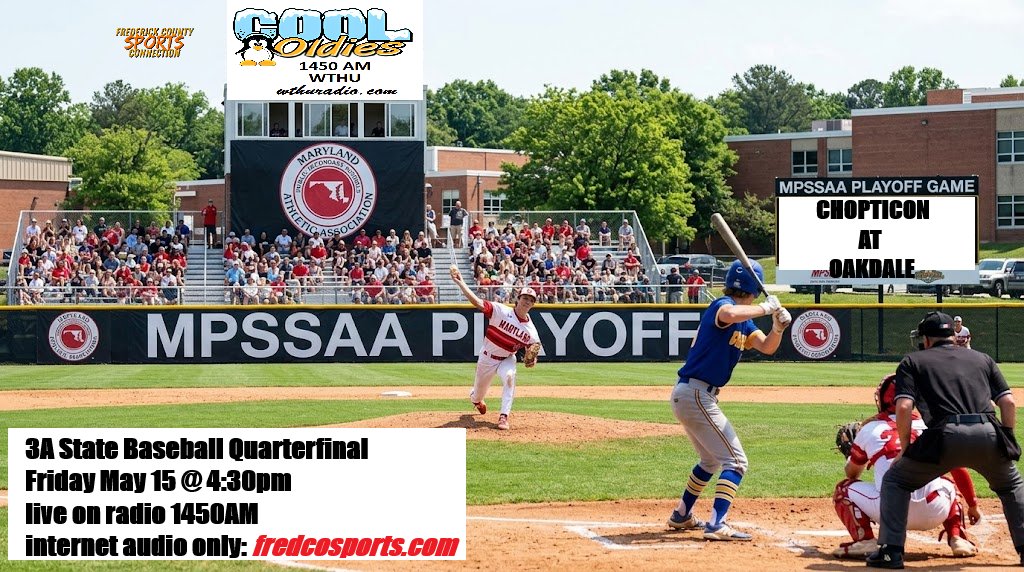 COOLOldies1450's tweet photo. Once again these two teams meet in States!  Last year Chopticon handed Oakdale a 4-1 loss.  This year Oakdale has home field advantage.  If you can't make it to the game no worries tune in to https://t.co/saFqMiG07t for veteran play by play commentary. @OakdaleBase  @chs_smcps https://t.co/iHvKqgbFeh