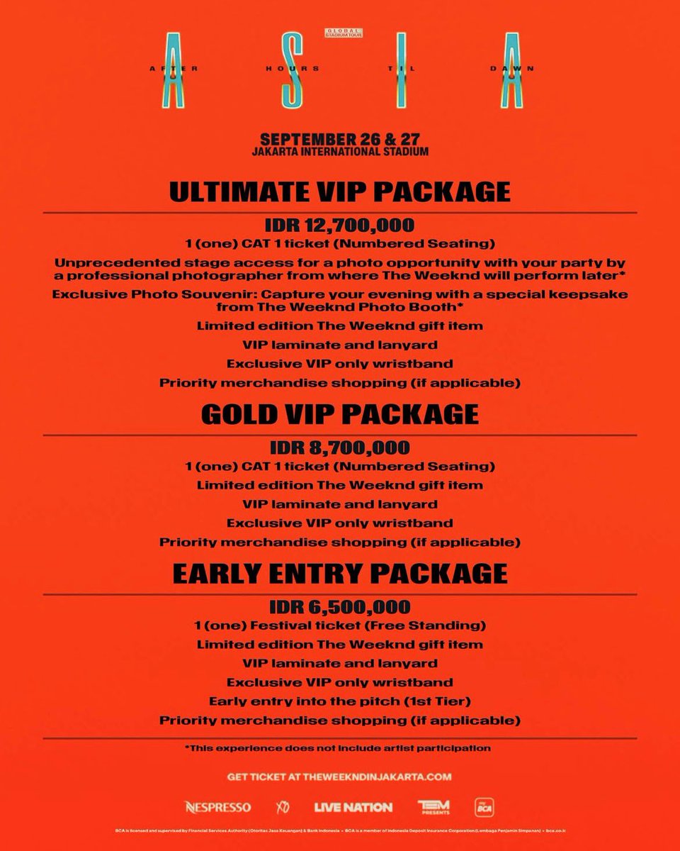 ABCrhany's tweet photo. ✨OPEN JASTIP THE WEEKND AFTER HOURS TIL DAWN STADIUM TOUR IN JAKARTA✨

🩶 Fee : IDR 300-400K / tix 
🩶 Bookslot : IDR 50K
🩶 Menggunakan data customer
🩶 Diurus sampai E-tiket

DM / click link in bio for more details and order!🖤

#theweeknd #theweekndinjakarta #jastiptiket https://t.co/HfyUmH74dt