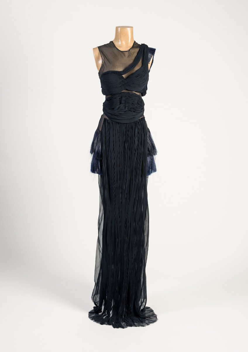 Friday Treat Time and a midnight blue silk chiffon and horsehair evening  dress by Helmut Lang. The King of nineties and early noughties fashion, Helmut  Lang was renowned for his modern minimalist