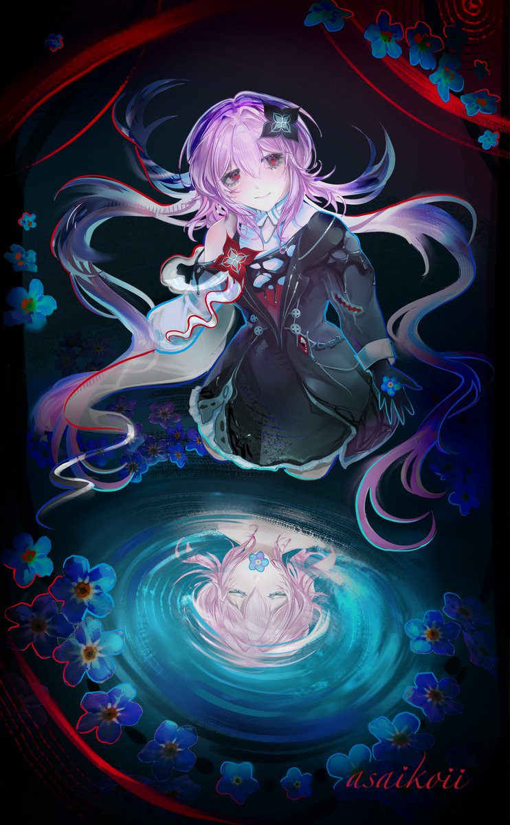 asaikoii's tweet photo. Drawn for a flower-themed event. I got the forget-me-nots 🩵 #honkaistarrailfanart #HonkaiStarRail https://t.co/ed57XEyumH