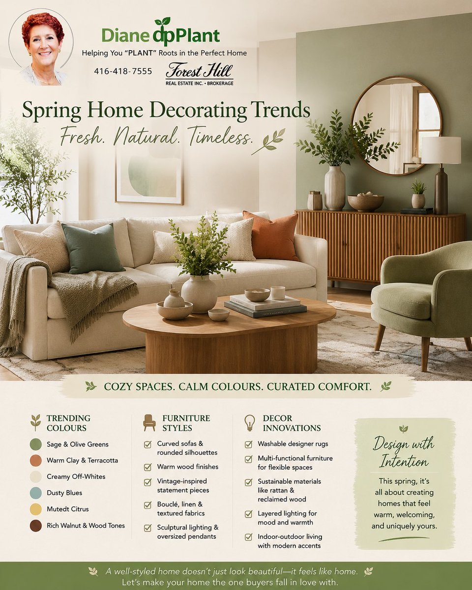 Torontohomefind's tweet photo. Fresh home trends are bringing warmth, comfort &amp; personality back into our spaces 🌿

Earthy tones, natural wood, textured fabrics &amp; curved designs are creating homes that feel timeless, stylish, inviting.

Thinking of buying or selling? Let’s talk about navigating today’s market https://t.co/U0huJKrdez
