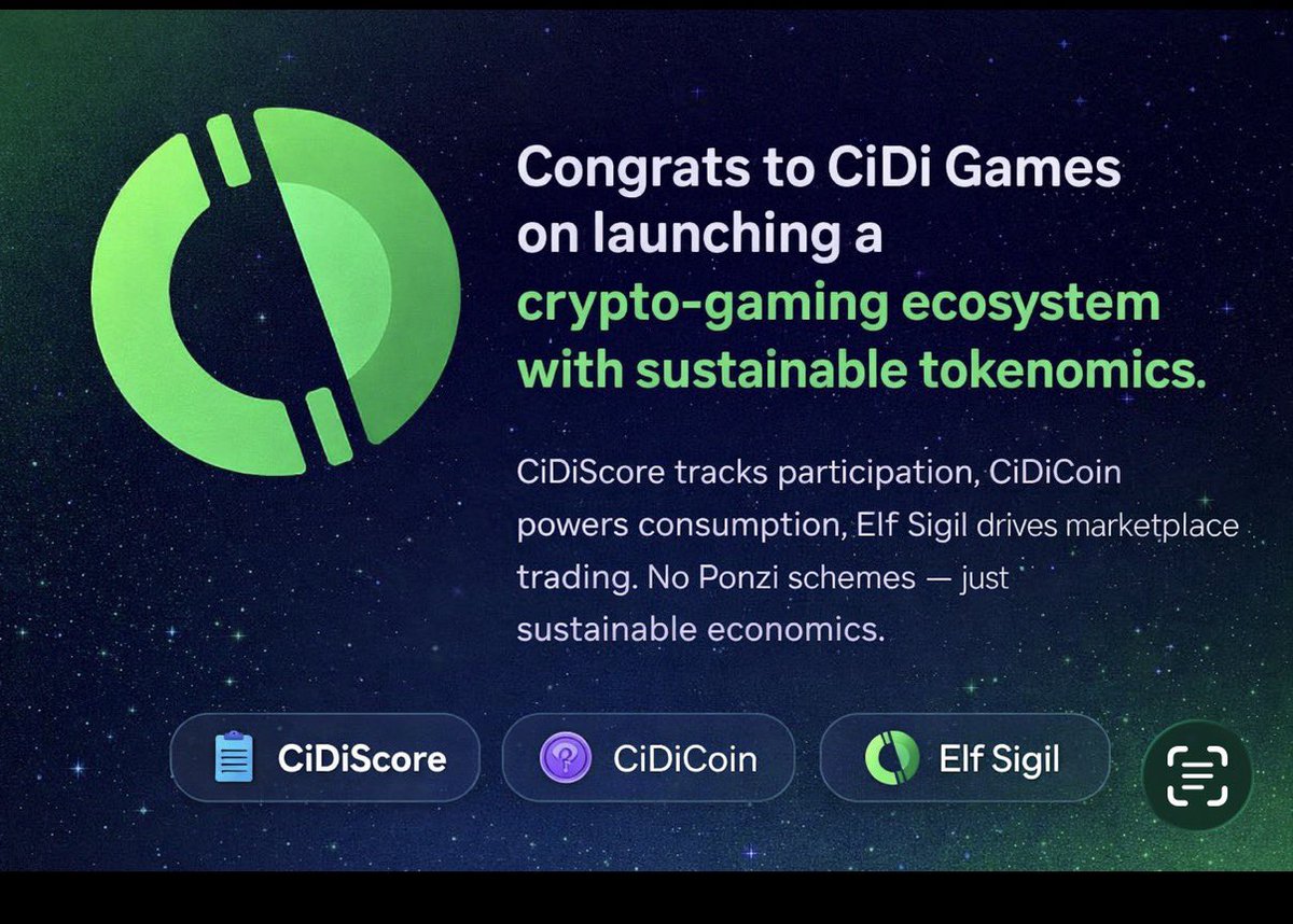 Huge congrats to CiDi Games for launching a crypto‑gaming ecosystem ...