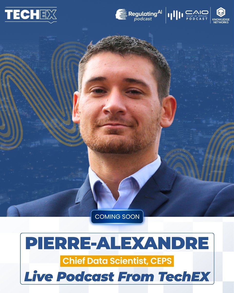 KnowledgeNtwks's tweet photo. The leaders building that future are joining us on our podcast at TechEx Events.

Featuring: Pierre-Alexandre – CISO, Chief Data Scientist, CEPS

Stay tuned & See you all at TechEx Events!

#knowledgenetworks #techex #america #techevent #mediapartnership #podcast #regulatingai #caioconnect #podcastguest