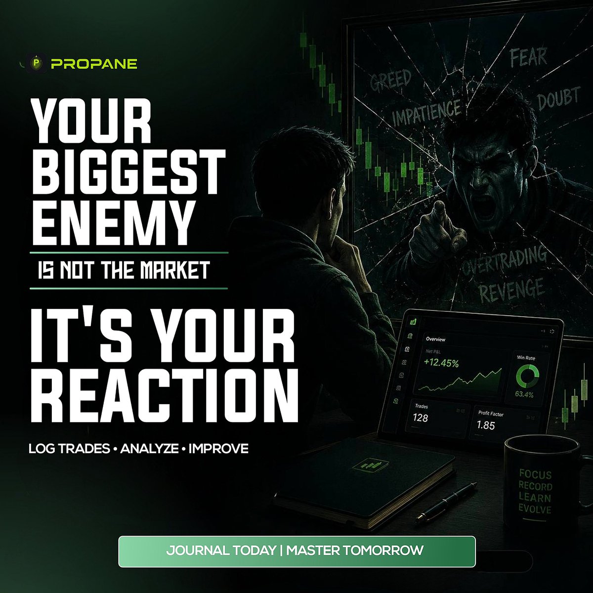trypropane_'s tweet photo. The market is not your biggest enemy.

Your reactions are: 

Fear. Greed. Impatience. Revenge.

The traders who win aren’t always the smartest…
They’re the most disciplined.

Trade smart. Journal better. Grow with Propane. https://t.co/DlxEZvy1Lh