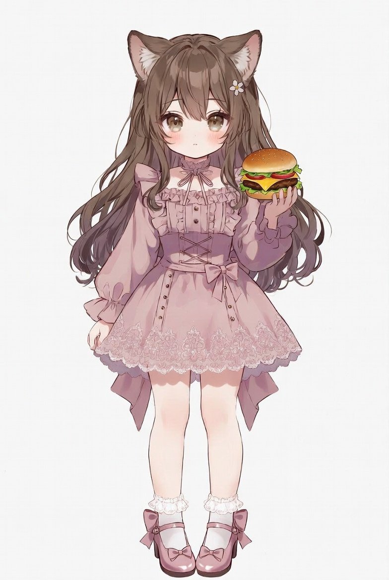 こんばんにゃ～😸 ハンバーガー食べたいにゃ。 #猫娘 #ハンバーガー