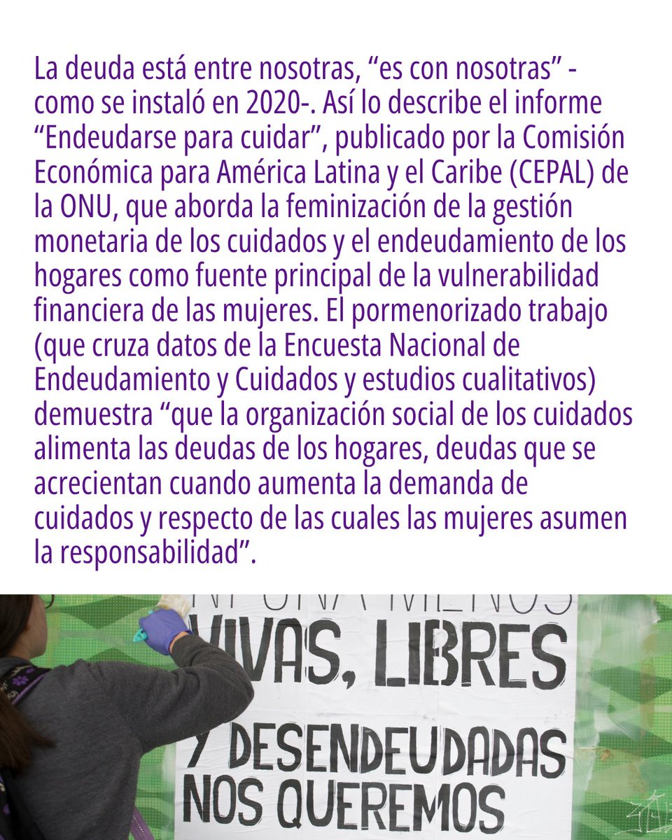 LaRevuelta_ok's tweet photo. ¿Por qué las mujeres son las que se endeudan? En el contexto actual de ajuste, flexibilización laboral y precarización, es que las tareas de cuidado no son gratis, es decir, implican un costo económico. Entrevista a Flora Partenio. 

✍ @melinafit 

🔗https://t.co/GEDz6hVuET https://t.co/tKidDUJKgF