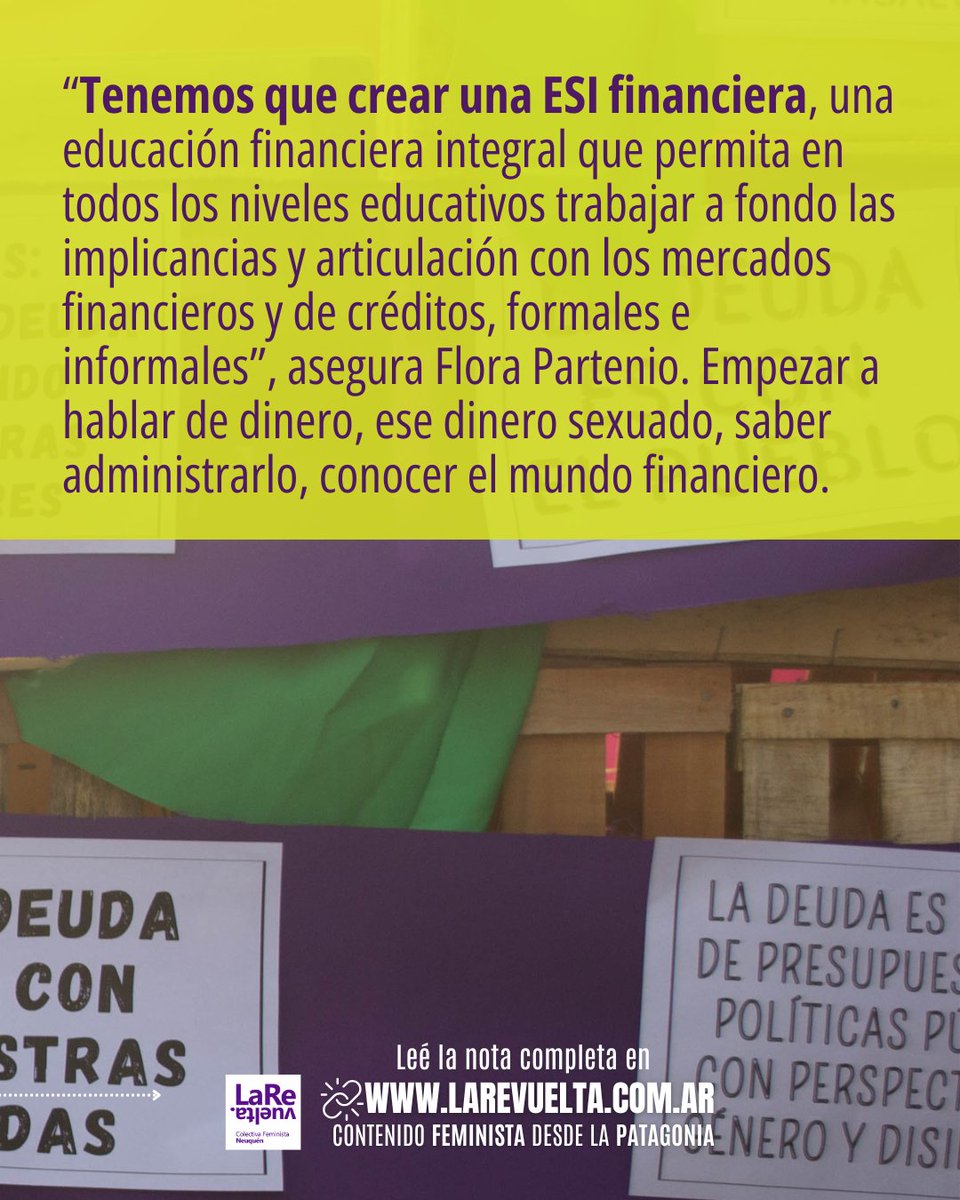 LaRevuelta_ok's tweet photo. ¿Por qué las mujeres son las que se endeudan? En el contexto actual de ajuste, flexibilización laboral y precarización, es que las tareas de cuidado no son gratis, es decir, implican un costo económico. Entrevista a Flora Partenio. 

✍ @melinafit 

🔗https://t.co/GEDz6hVuET https://t.co/tKidDUJKgF