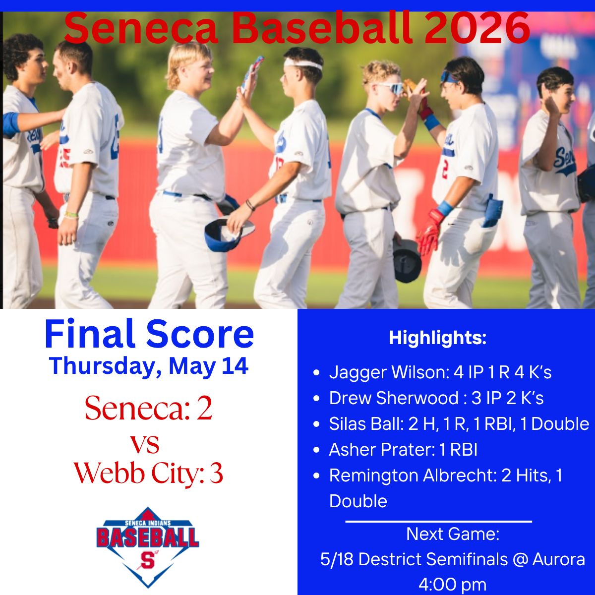 SenHighBaseball's tweet photo. https://t.co/OMQNHkAS1I