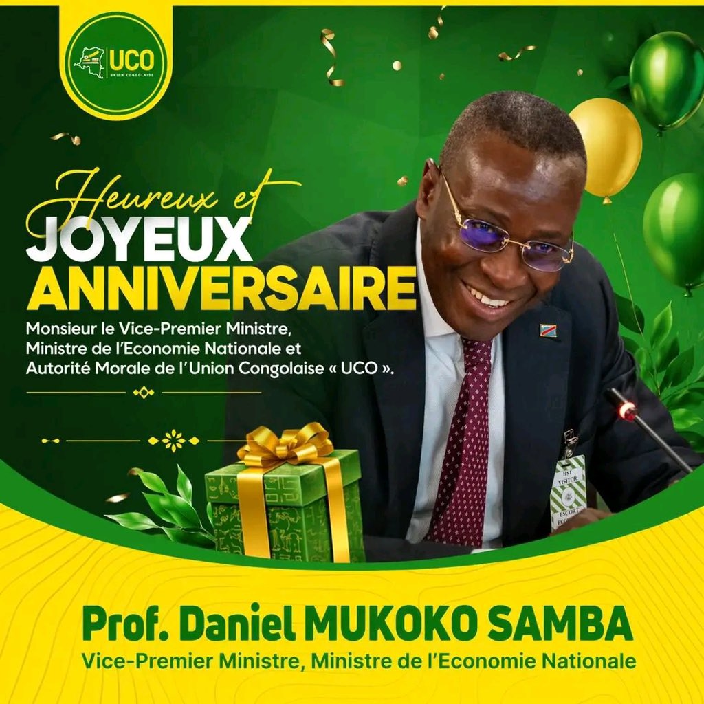Raissabulela1's tweet photo. Joyeux anniversaire au VPM @DMukokoSamba 
Que cette nouvelle année soit marquée par la sagesse, la santé et davantage d’impact au service de la République. https://t.co/OXFfiuAIrH