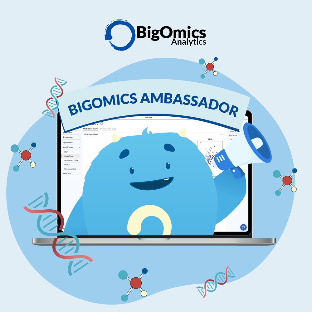 bigomics's tweet photo. Excited to launch our new Ambassador Program! 🚀 We’re looking for passionate #omics researchers who love Omics Playground and want to help shape the future of how scientists work with complex omics data.

👉 Apply to become a BigOmics Ambassador today: https://t.co/bMijKdh4px https://t.co/StNTNdyb17