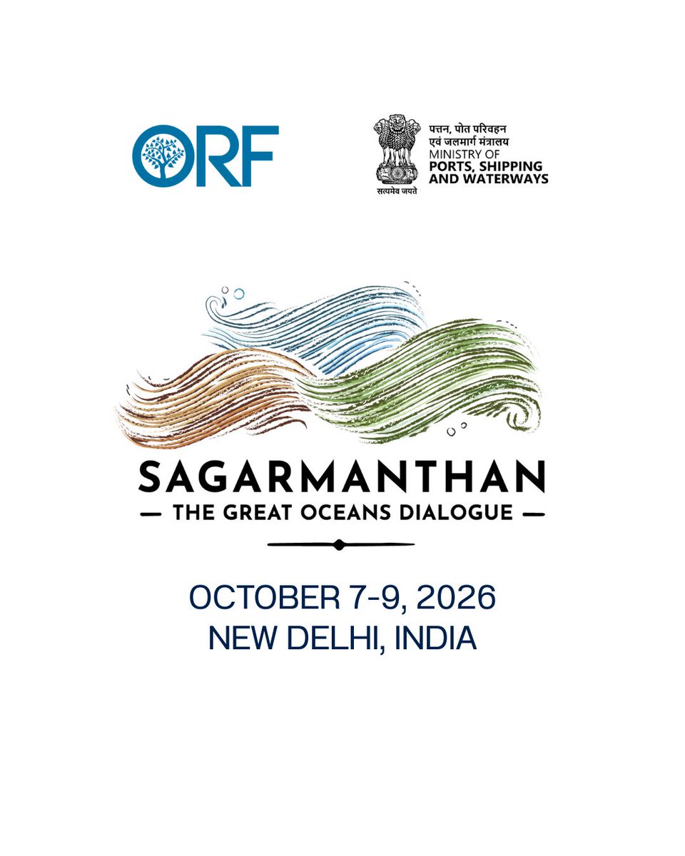 OceansDialogue's tweet photo. The registration for International Participants is open now ⌛

If you are based outside India, you can register below to attend the third edition of Sagarmanthan: The Great Oceans Dialogue, co-hosted by @orfonline and @shipmin_india.

Register here 👉 https://t.co/wrcyoZR8q7 https://t.co/T5F4oVkF9g