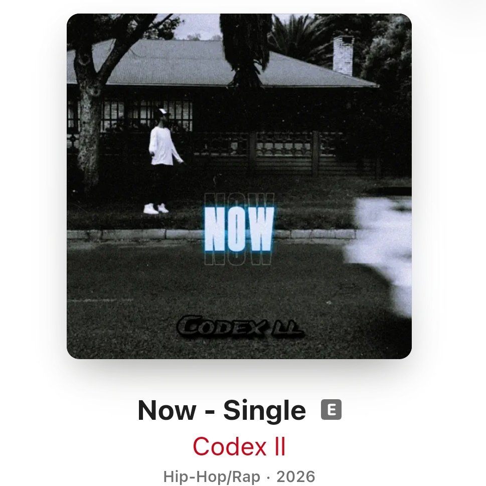 codex_ll's tweet photo. “Now” IS OUT NOW!!! 🫡🔥

PROD: @_who.tf.is.freaky

MIXED and MASTERED: @lerothasabalimo

COVER ART: Me

"🗣️🔥 NOTHIN' TO PROVE NOOWWWWW!!!" 

RUNNIT UPP!!! 🔥
#codexll https://t.co/zCf68oRBHl