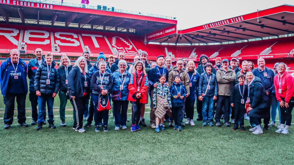 NFFC_Community's tweet photo. Members of the Forest family took action for Mental Health Awareness Week with a 5km stroll along the Trent, finishing with a sunset lap of the pitch. 🏟️

#NFFC