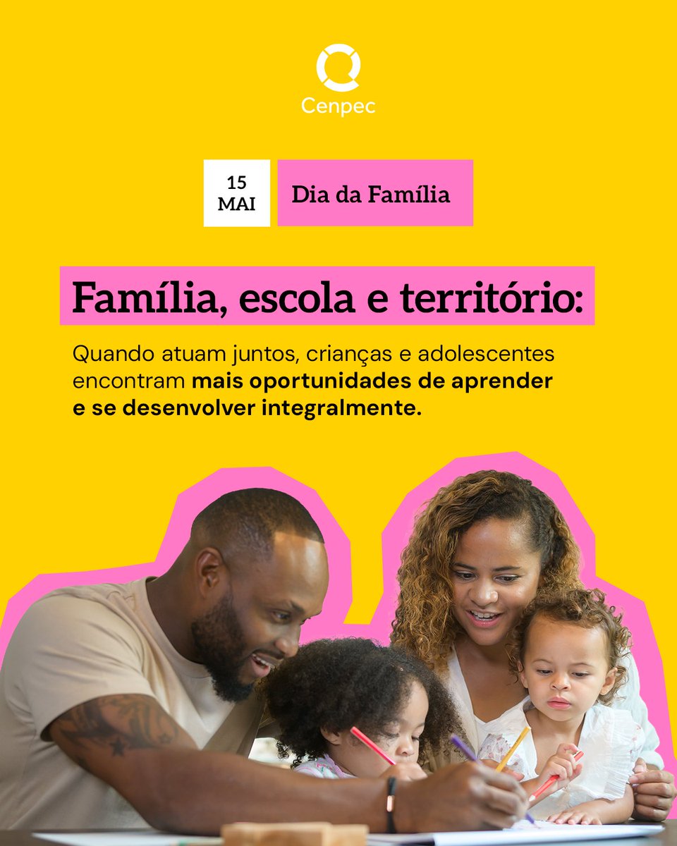 cenpec's tweet photo. Família, escola e território caminham juntos. Educação integral reconhece que cada estudante chega com histórias, vínculos e desafios — e que proteção exige rede, políticas públicas, escuta, participação e corresponsabilidade.

Saiba mais: 
https://t.co/ywKI9cYi3O https://t.co/IUWBkF1Ll9