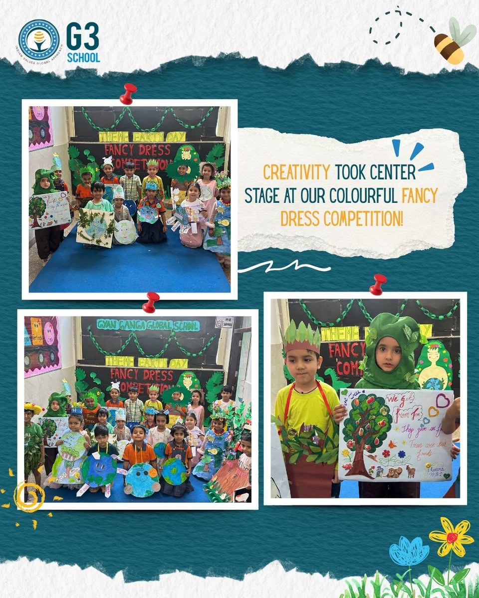 g3school's tweet photo. Our little stars brought imagination to life at the Fancy Dress Competition at G3 School. A celebration of childhood innocence, expression, and endless dreams!
#G3School #FancyDressCompetition #SchoolMemories #KidsInCostume #CBSE https://t.co/iavlyAGtkw