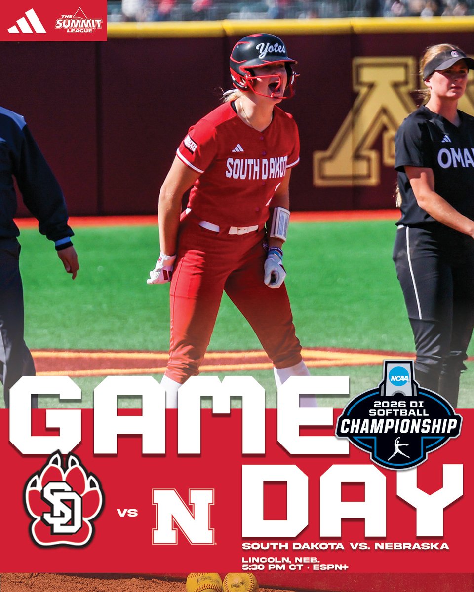 SDCoyotesSB's tweet photo. The moment we've dreamed of is here 🤩

🆚 » at Nebraska
📍 » Lincoln, Neb.
⏰ » 5:30 PM (CT)
📺 » ESPN+
📊 » https://t.co/opHRjOO7L1

#GoYotes x #RoadToWCWS x @NCAASoftball https://t.co/s5Yz8beLdk