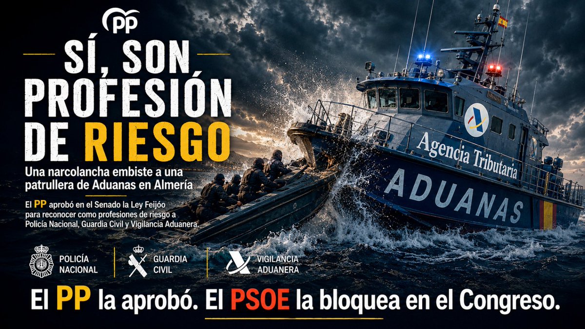 AliciaGarcia_Av's tweet photo. Quienes protegen nuestras fronteras y se juegan la vida frente al narcotráfico merecen reconocimiento, medios y respaldo institucional.

El PP en el Senado dio un paso adelante.

Ahora toca que Sánchez y Armengol dejen de bloquearlo y apoyen a quienes nos protegen cada día. https://t.co/vuouqn4kWh