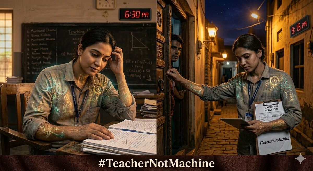 er_kalyan's tweet photo. 📢 महा-अभियान: शिक्षक मशीन नहीं, इंसान है! 📢
#TeacherNotMachine https://t.co/EmWQFrCXMQ
